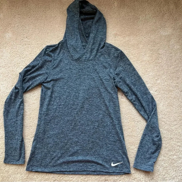 Nike Dri-Fit Women’s Heathered Gray Lightweight Hoodie - Size XS - VGUC - Picture 1 of 6